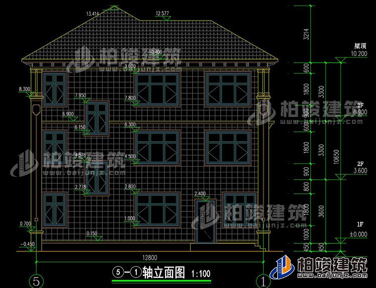 背立面图