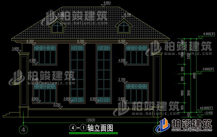 背立面图